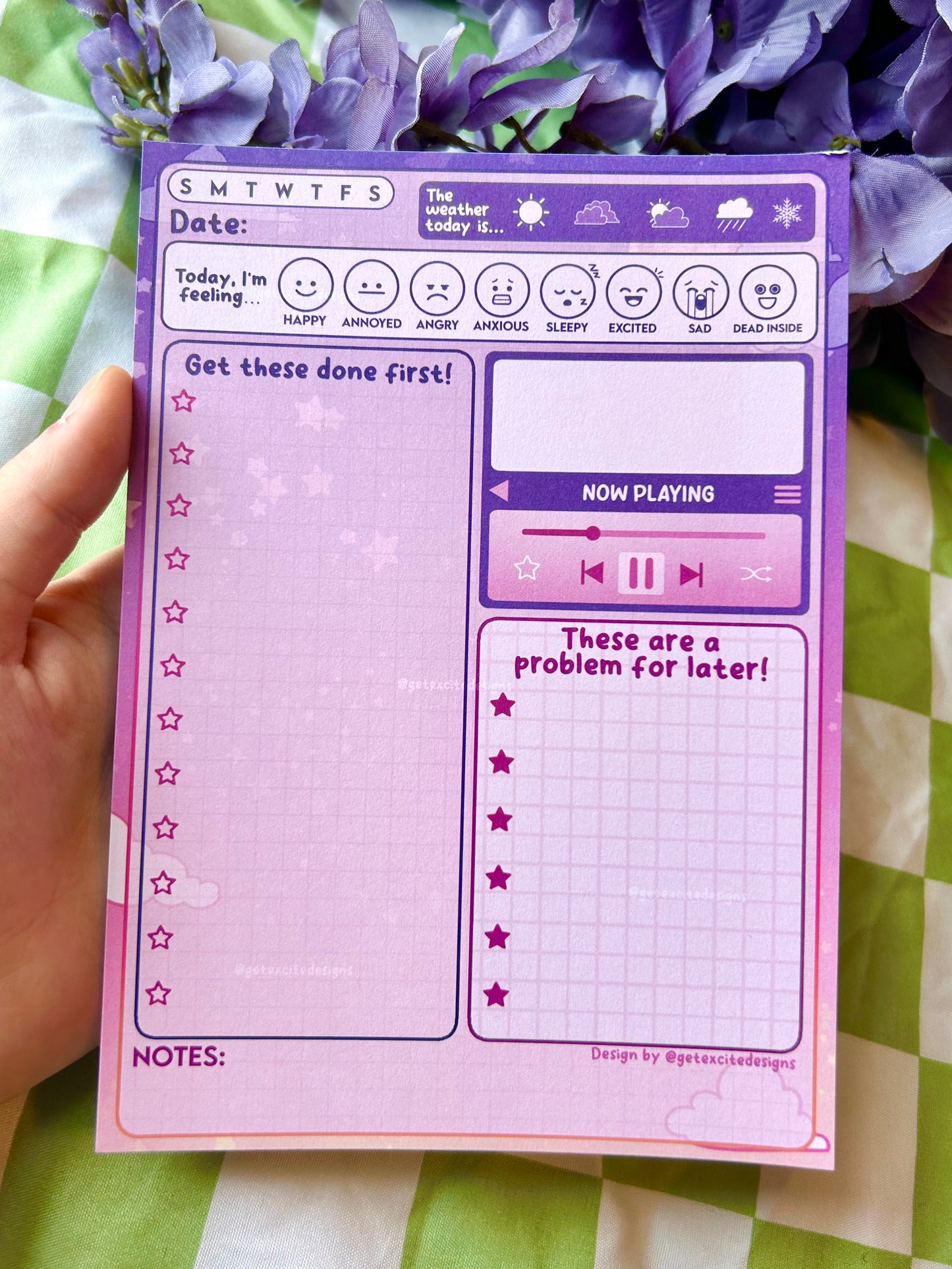 Purple Dream Galaxy 5x7" Notepad (Original Design)