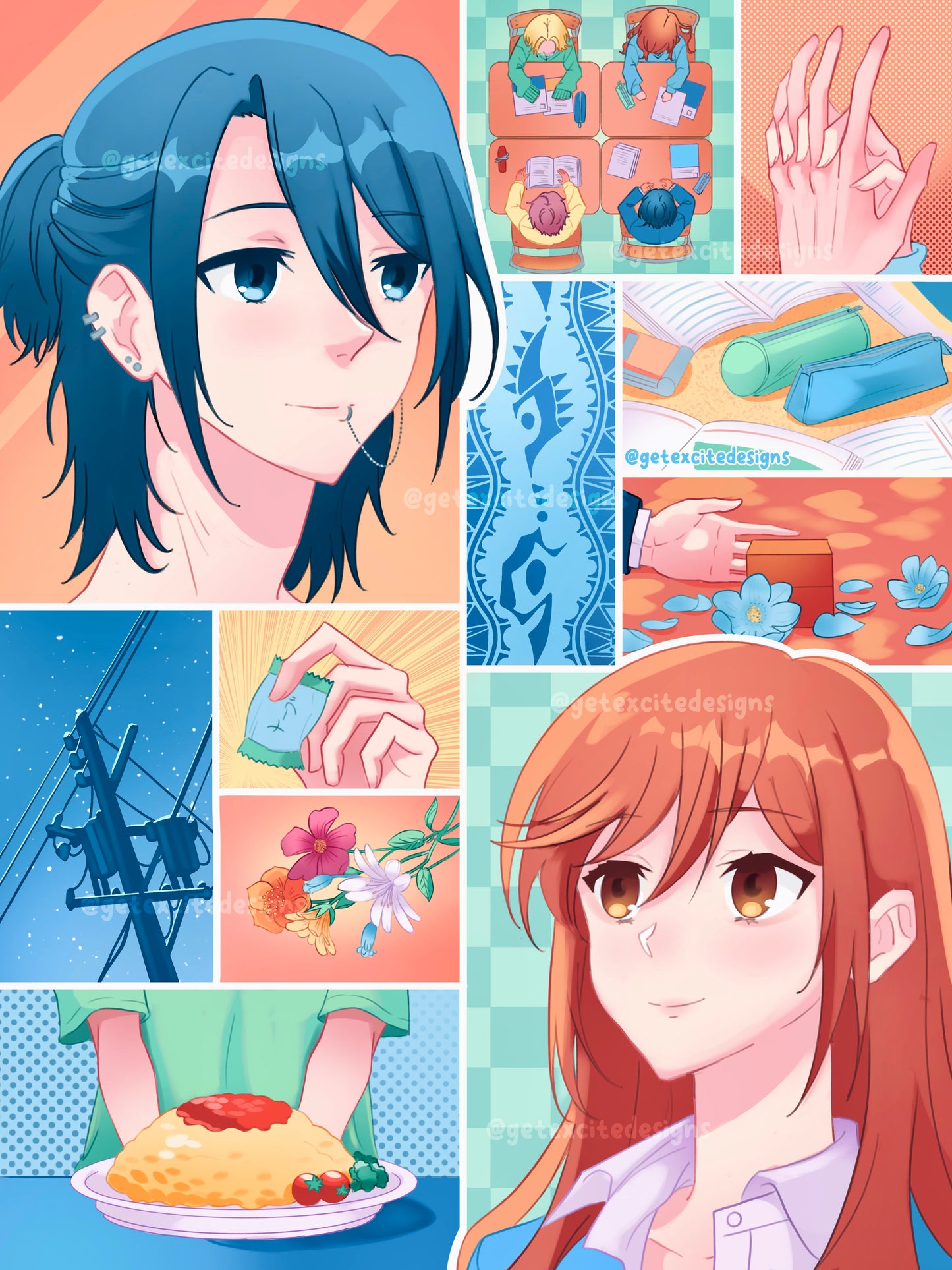 Romance Anime Collage art print