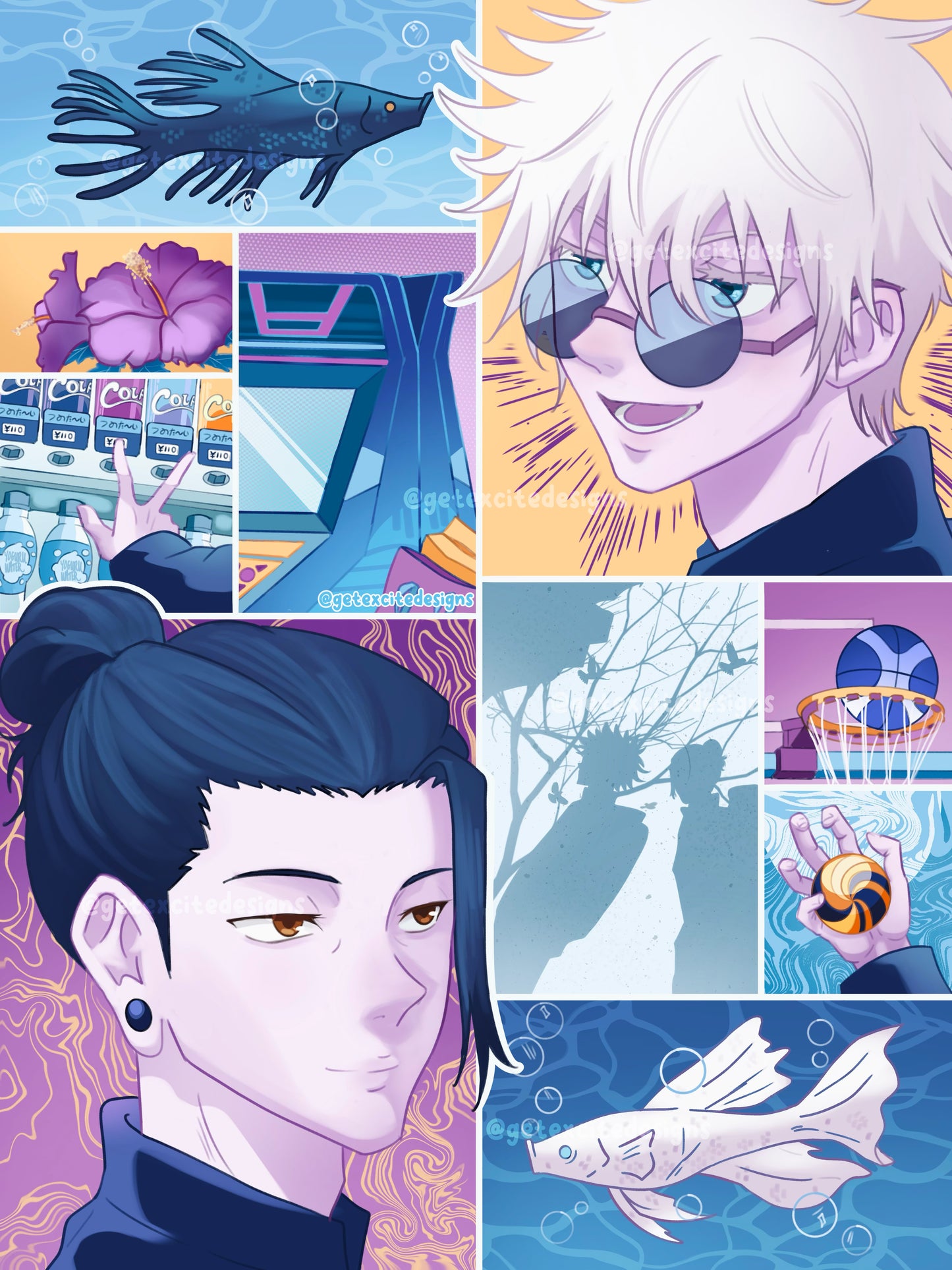 Jjk SatoSugu Collage Print