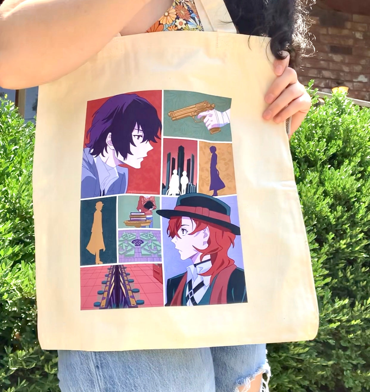 BSD Dazai/Chuuya Collage Tote Bag