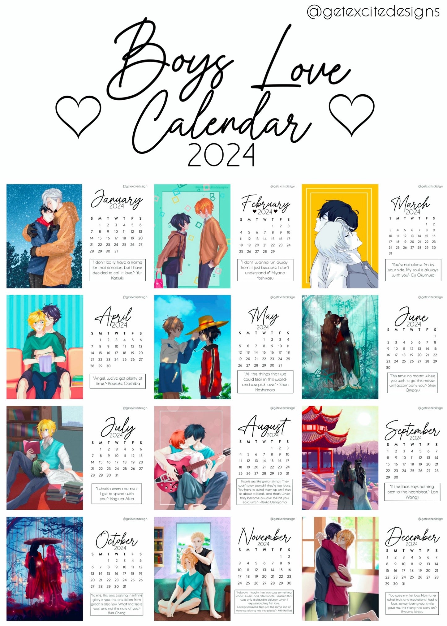 BL Mini 5x7" Calendar Pack (On-hand)