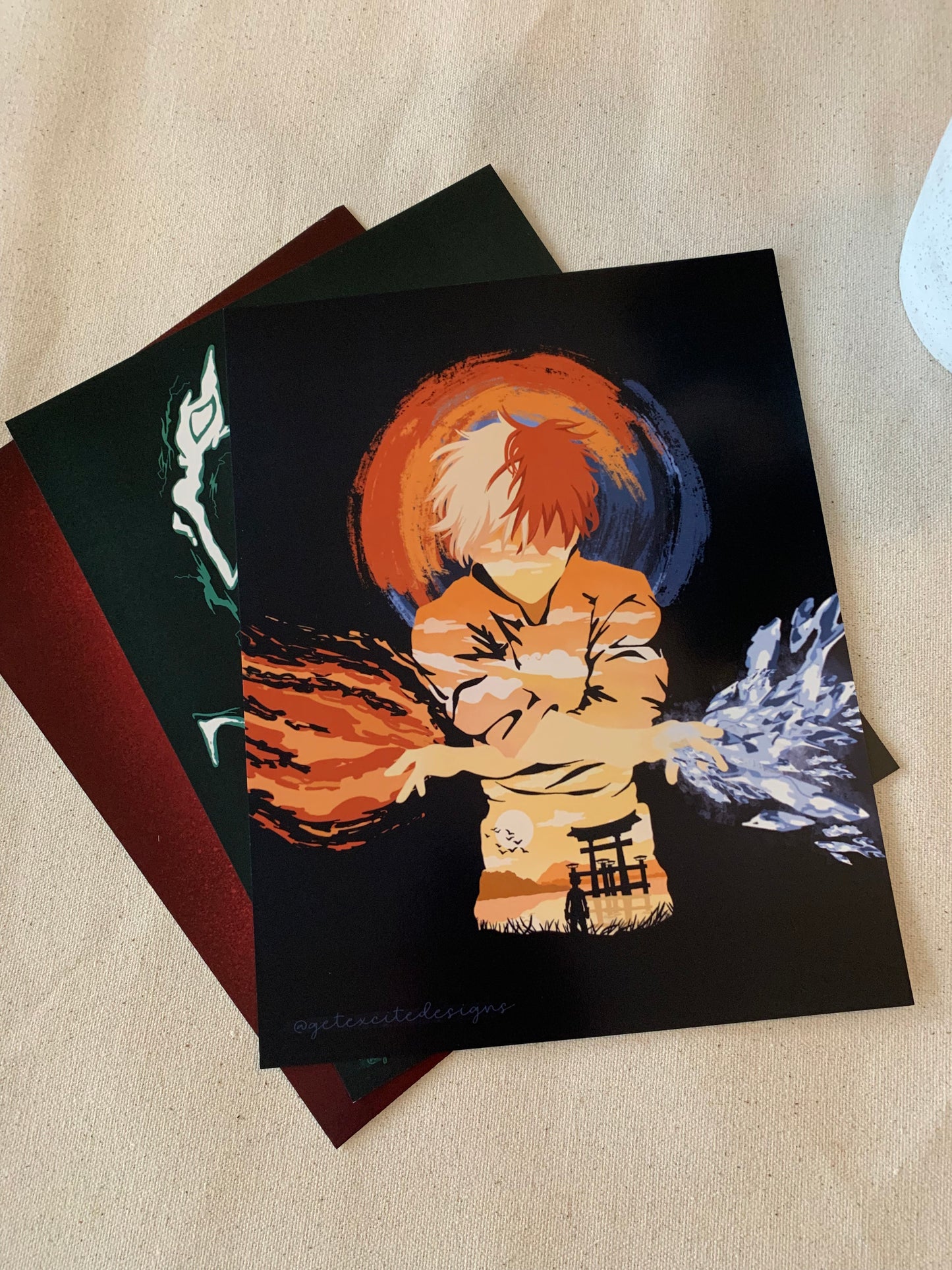 Fire/Ice Hero Silhouette Print