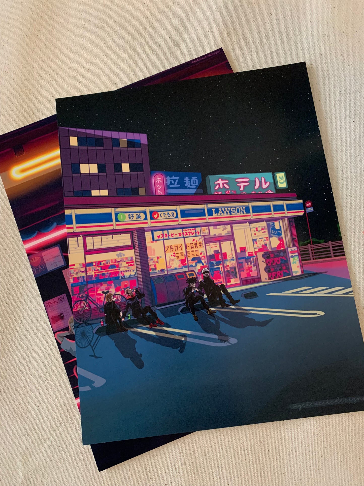 Jujustsu sorcerers Convenience Store Neon Print