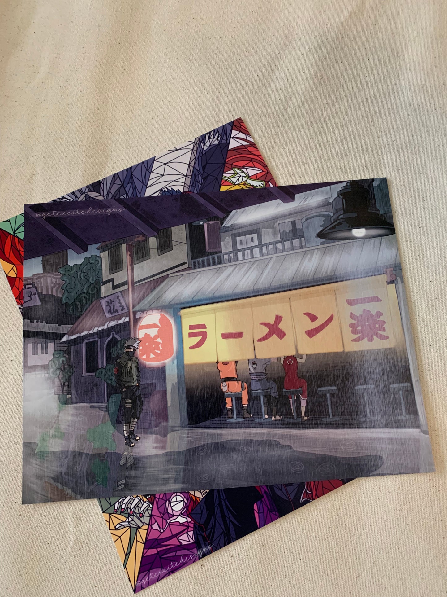 Hidden Leaf Rainy Day Ramen Shop Print