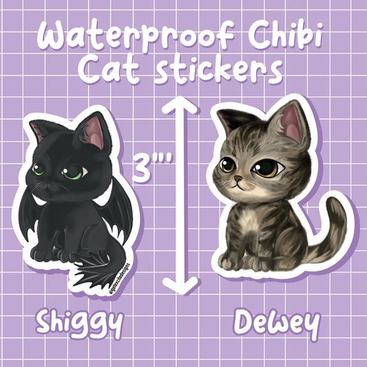 Waterproof 3” Chibi Cat Stickers