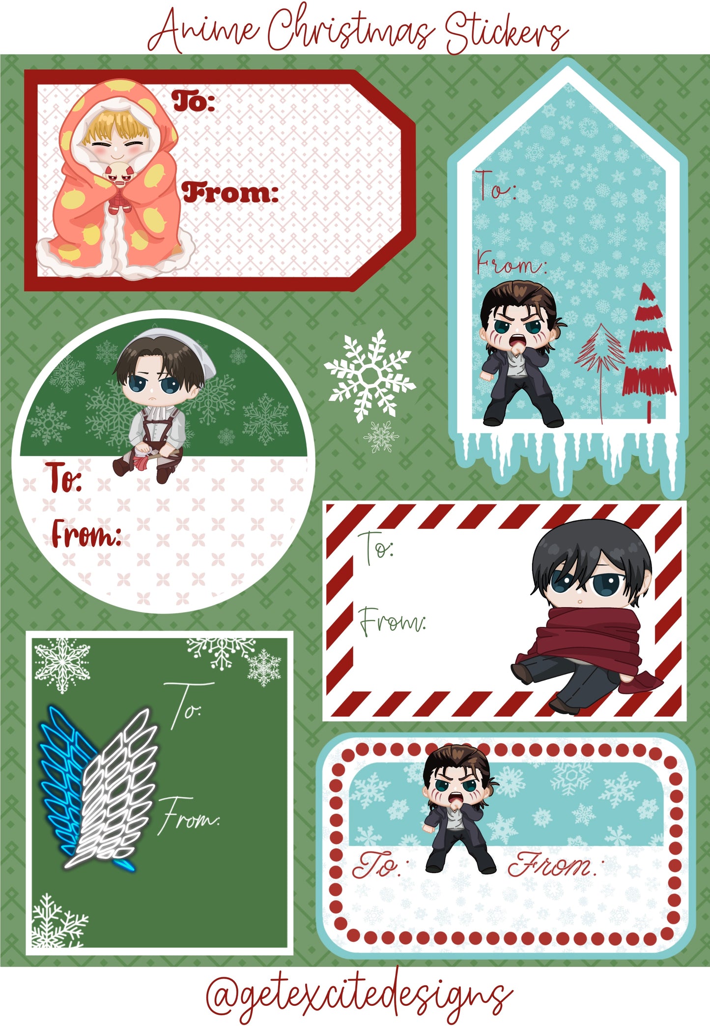 Christmas To/From Sticker Sheet