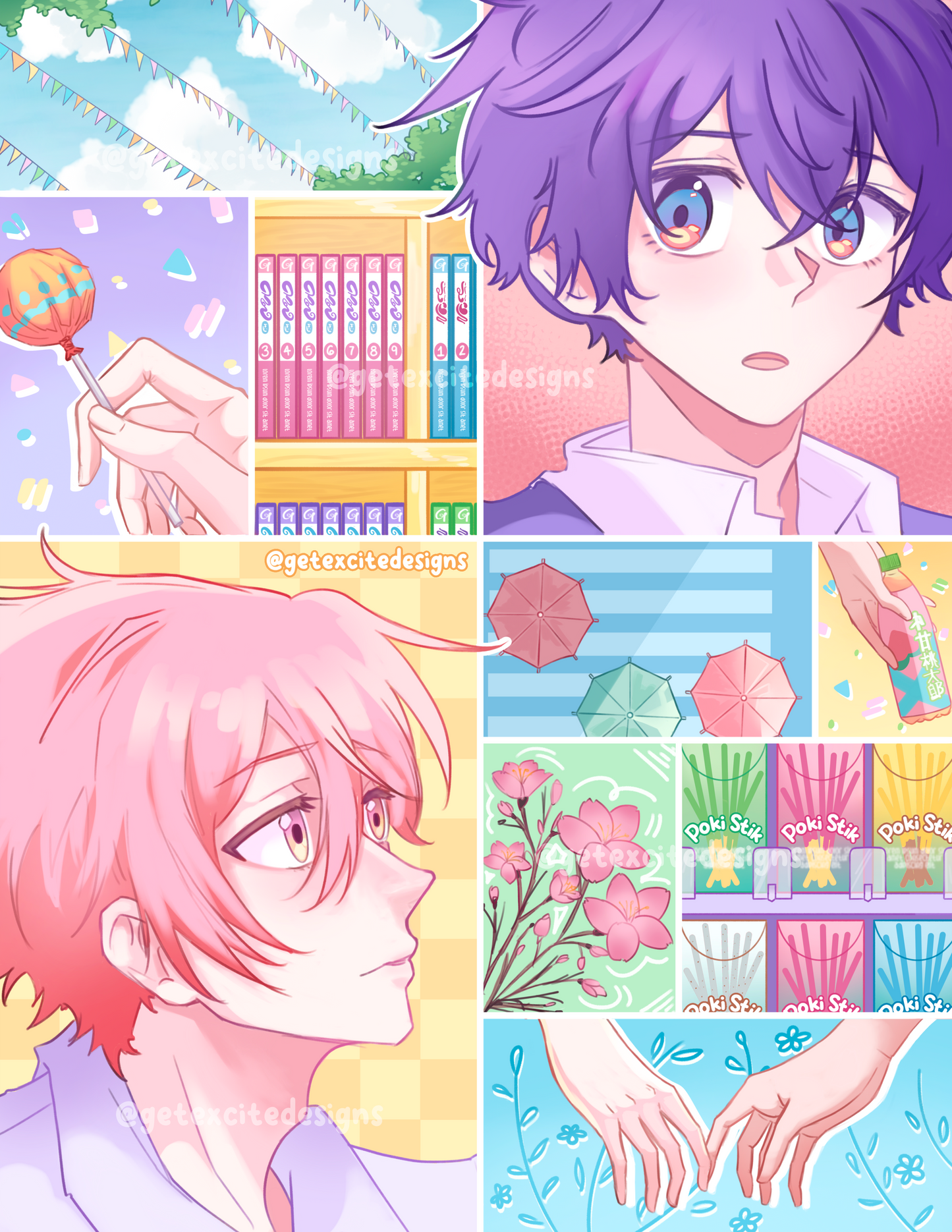 Sasamiya Pastel Collage Print