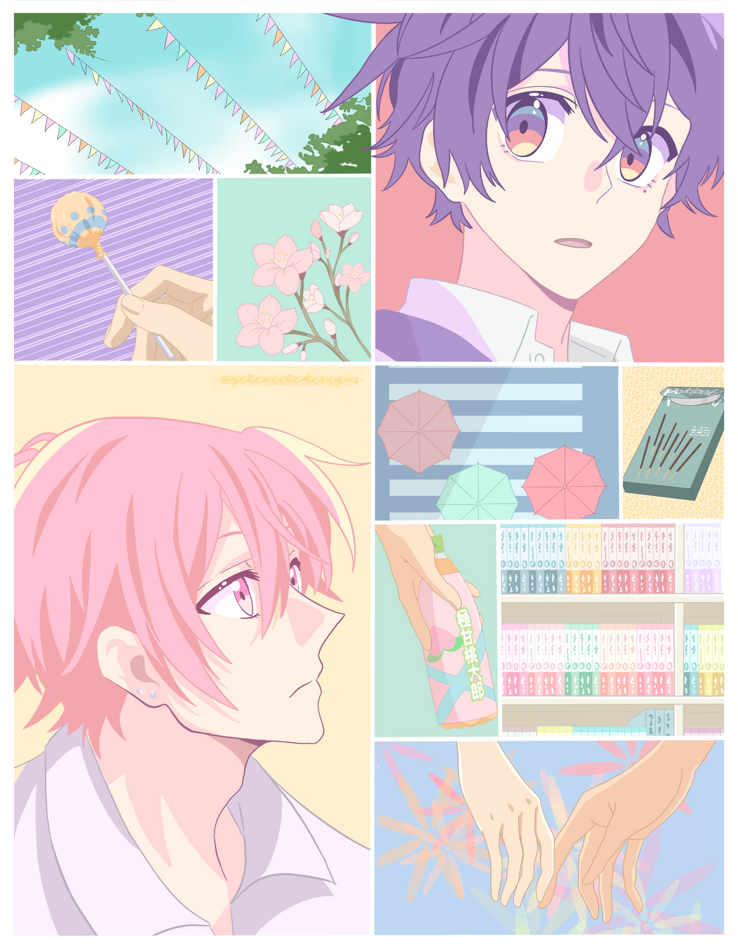 SasaMiya Pastel Collage Print