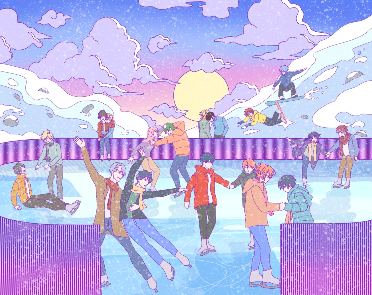 BL Ice Skating Pastel Print